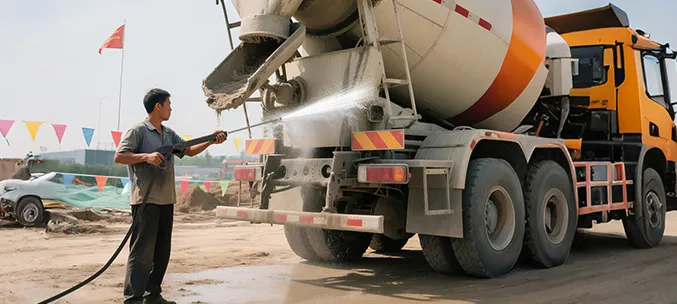 High-pressure cleaner cleaning vehicle