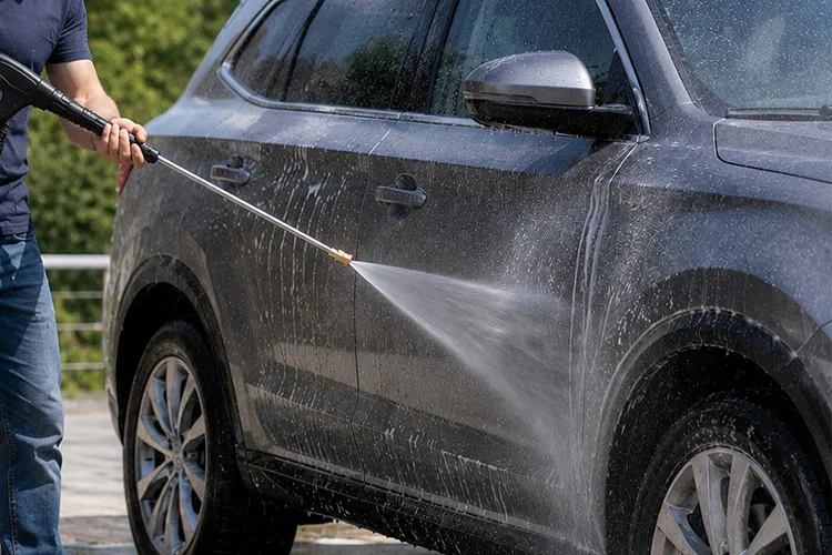 High-pressure cleaner for cleaning cars
