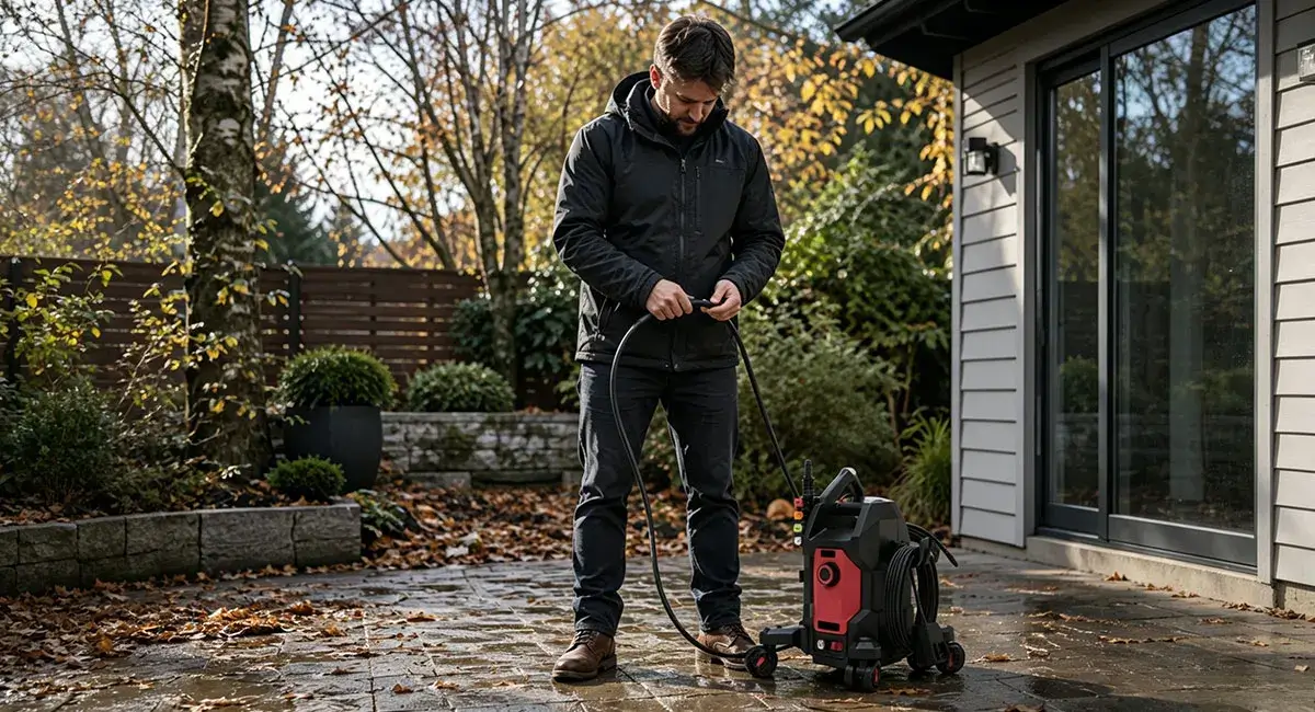 High-pressure washer management and inspection
