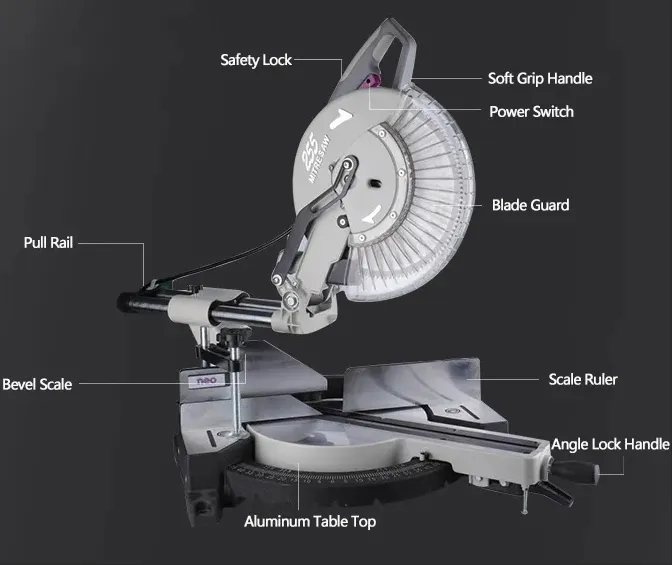 255mm sliding miter saw structure